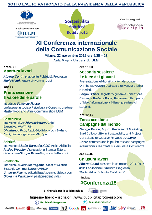 XI Conferenza internazionale della Comunicazione 23 novembre 2015