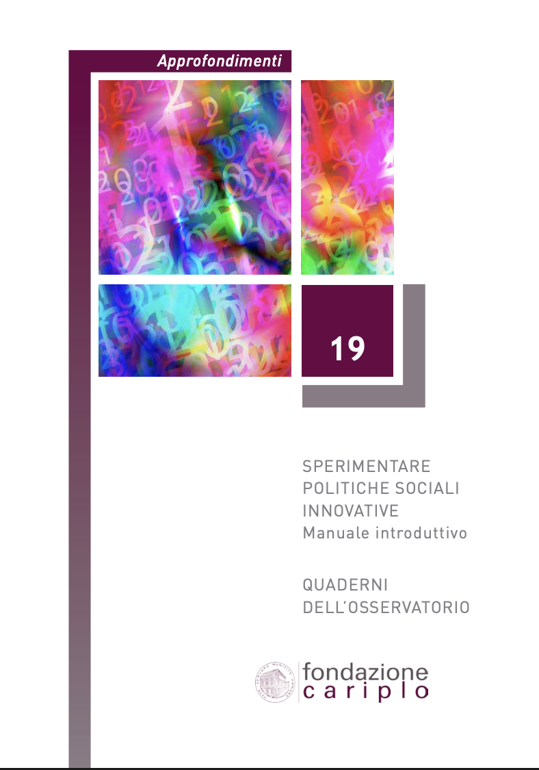 SPERIMENTARE POLITICHE SOCIALI INNOVATIVE – Quaderno n.19